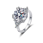 Julissa three-stone trilliant engagement ring with 5.0ct moissanite – 925 sterling silver