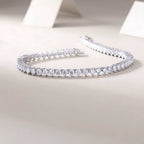 Diamond bracelet on a light beige background