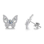 Butterfly stud earrings with moissanite – 925 sterling silver