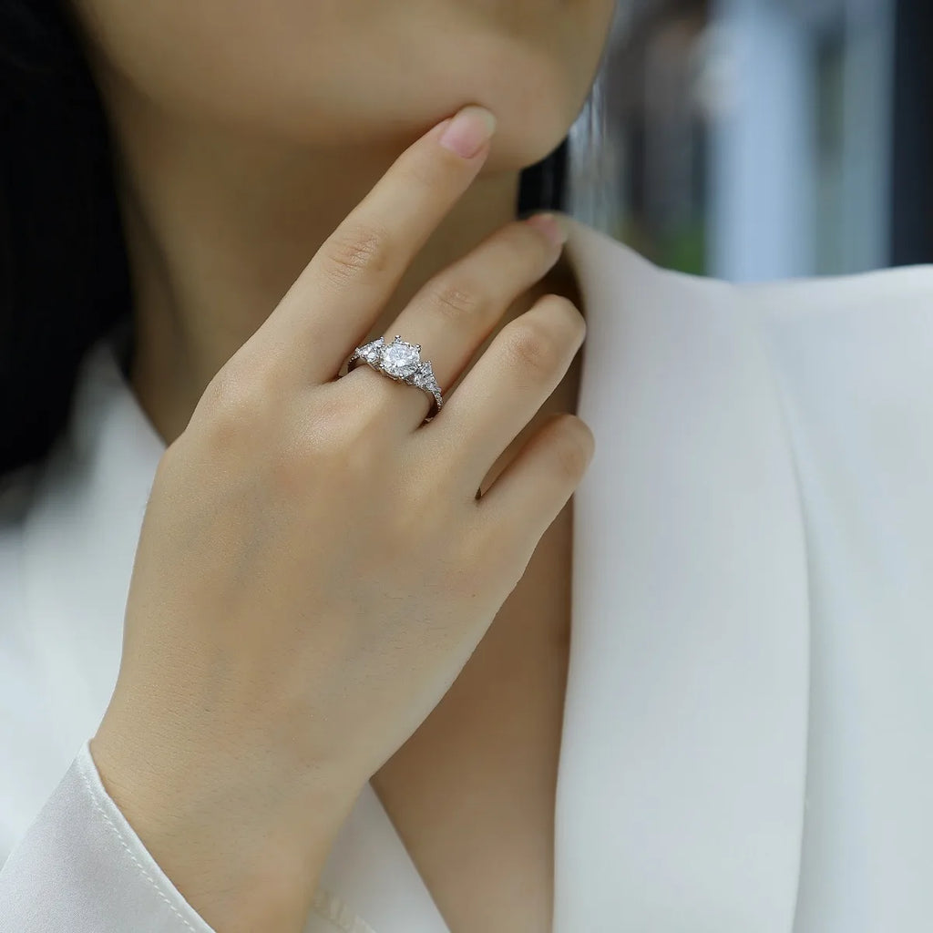 Ruth - Side Cluster Engagement Ring