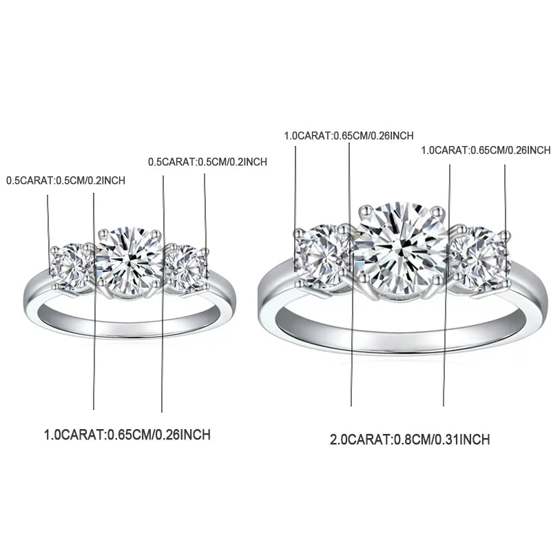 Maryam - Three Stone Round Engagement Ring