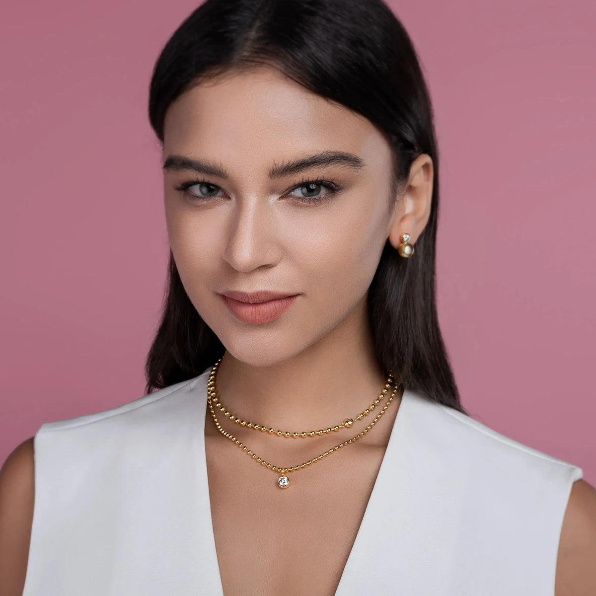 Multi-Layer Bezel Necklace