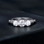 Diamond ring on a dark stone surface