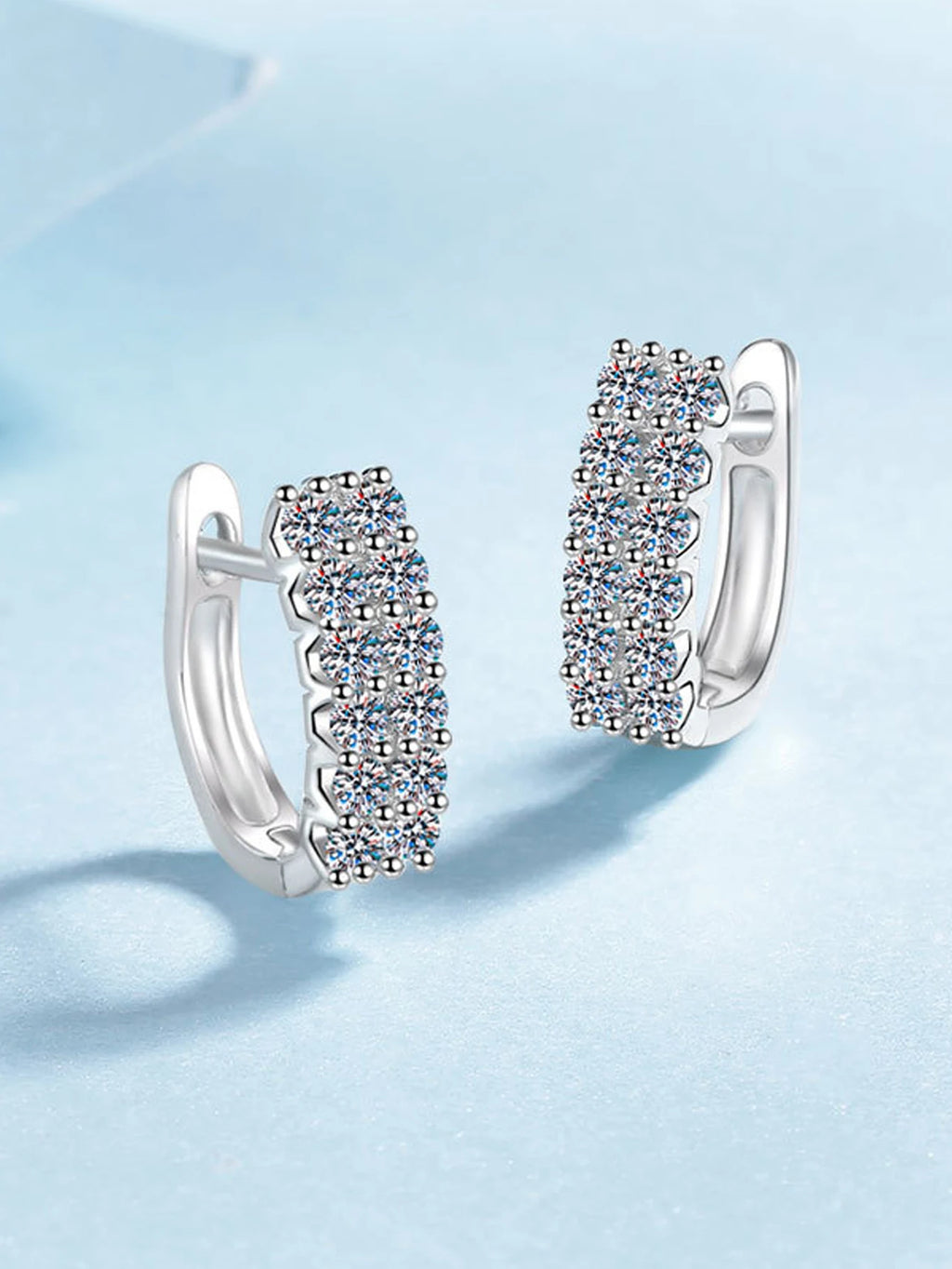 Round Stone Huggie Earrings