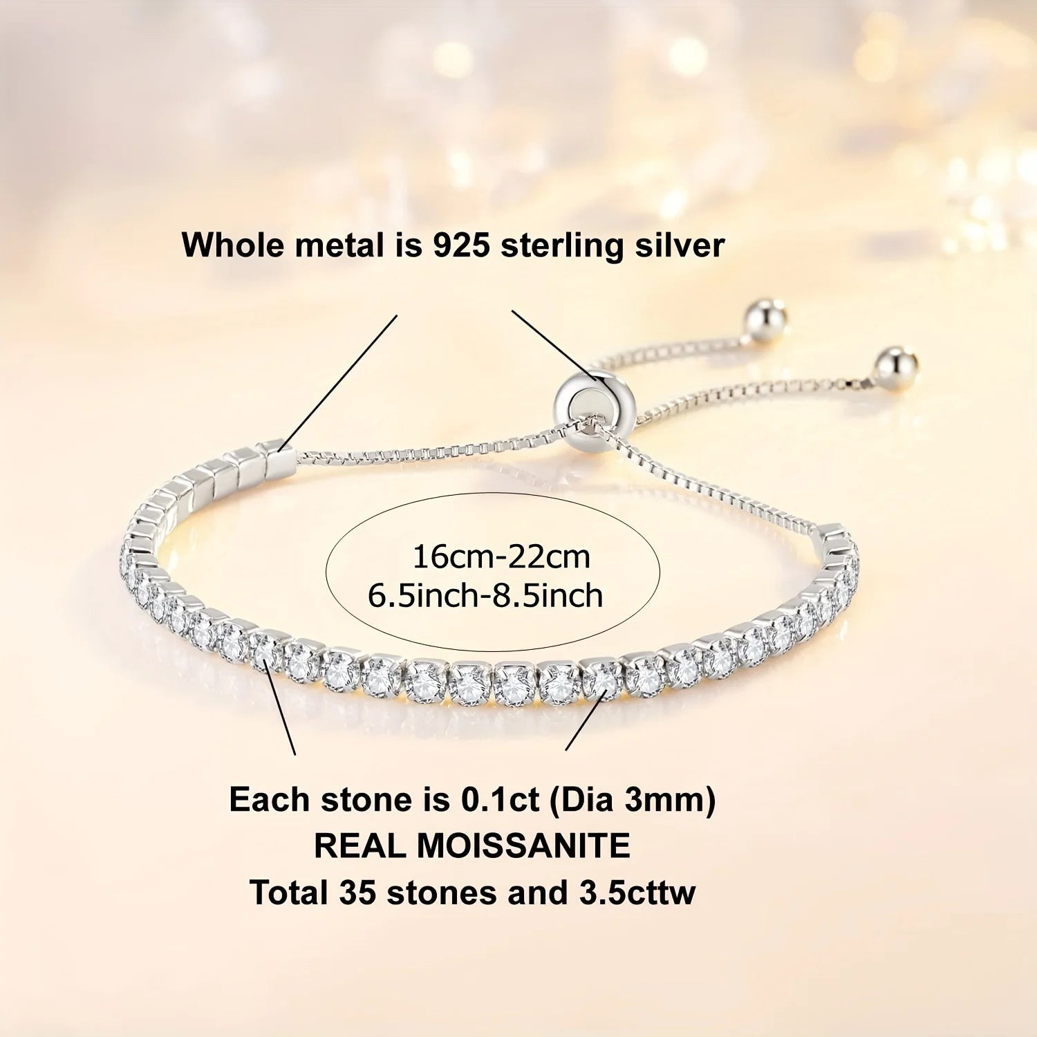 Adjustable Tennis Bracelet