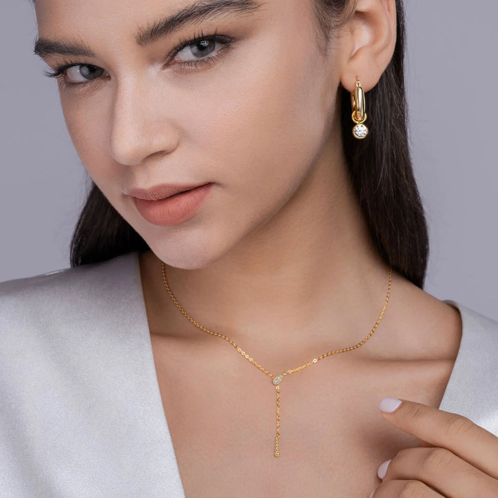 Y-Shape Bead Design Necklace