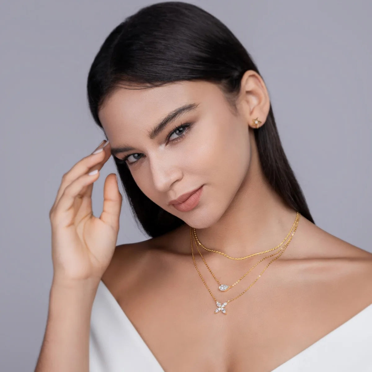 Water Drop Flower Pendant Necklace