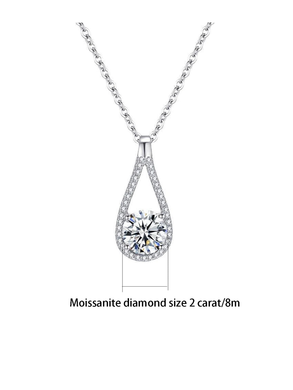 *Round Stone Water Drop Necklace