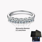 Ann moissanite wedding band with GRA certification box – 925 sterling silver