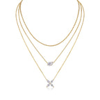 Water drop flower pendant necklace with moissanite – 18K gold-plated 925 sterling silver