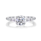 Chrystie 3-stone tapered trilogy ring with moissanite – 925 sterling silver