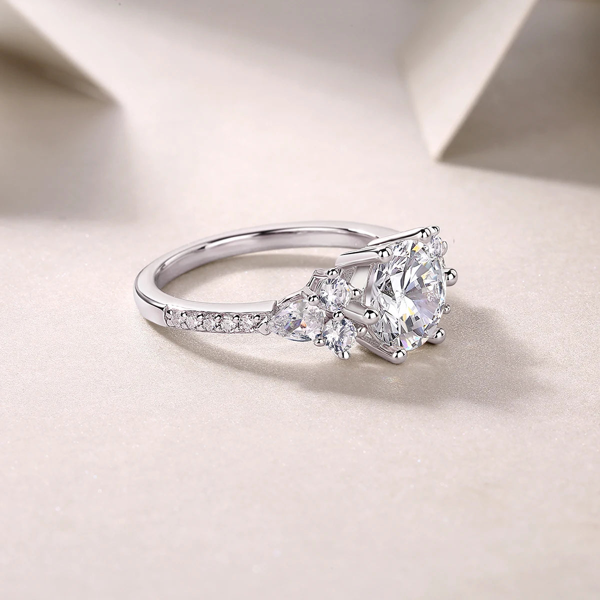Ruth - Side Cluster Engagement Ring