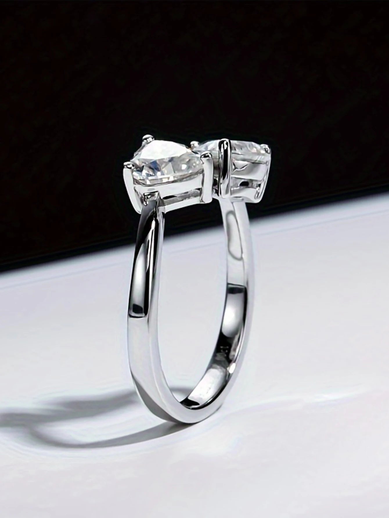 Heart-Shaped Toi Et Moi Ring