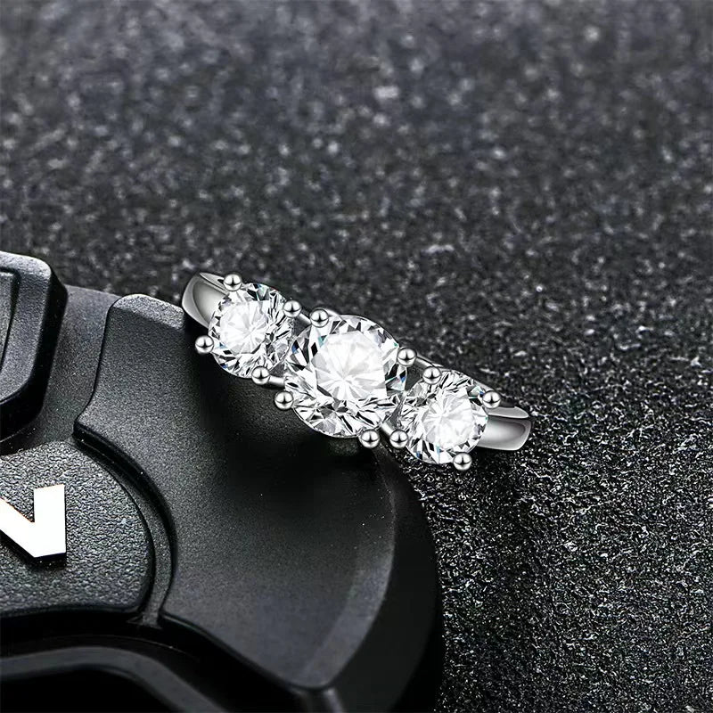 Maryam - Three Stone Round Engagement Ring