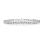 Classic prong-set tennis bracelet with brilliant round moissanite – 925 sterling silver