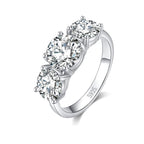 Maryam three-stone round engagement ring with moissanite – 925 sterling silver