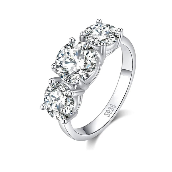 Maryam - Three Stone Round Engagement Ring