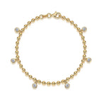 Orb dangle bracelet with moissanite – 18K gold-plated 925 sterling silver
