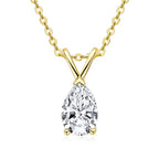 Teardrop solitaire necklace with moissanite – 18K gold-plated 925 sterling silver