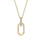 Linear link necklace with moissanite – 18K gold-plated 925 sterling silver