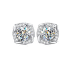 Windmill stud earrings with moissanite – 925 sterling silver