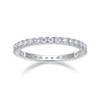 Slim 1.8mm eternity band with moissanite – 925 sterling silver