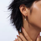 Marquise Solitaire Drop Earrings - Moissanite, 18K Gold-Plated Silver