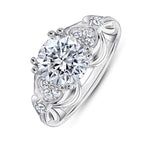 Leia floral engagement ring with 2.0ct moissanite – 925 sterling silver