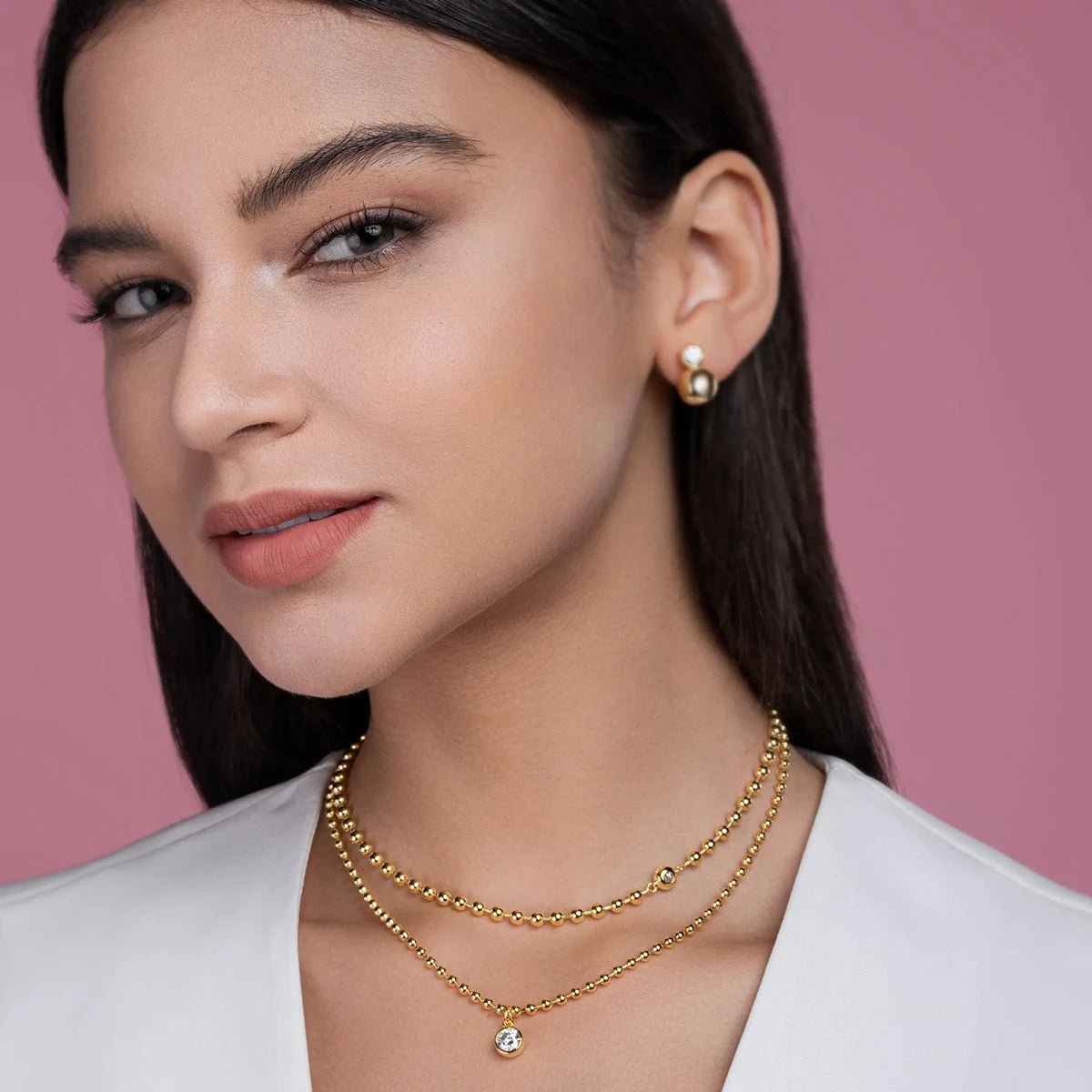 Multi-Layer Bezel Necklace