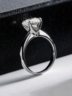 Frances Round Solitaire Engagement Ring - 3.0ct Moissanite, Sterling Silver