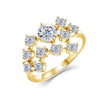 Constellation ring with moissanite stars – 18K gold-plated 925 sterling silver