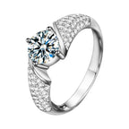 Lumina bypass pave engagement ring with moissanite – 925 sterling silver