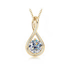 Figure 8 round-stone pendant necklace with moissanite – 18K gold-plated 925 sterling silver