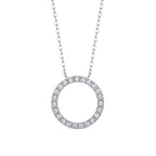 Halo circle pendant necklace with moissanite – 925 sterling silver