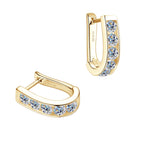 U-shaped hoop earrings with moissanite – 18K gold-plated 925 sterling silver