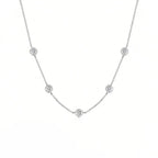 Aria station bezel necklace with moissanite – 925 sterling silver
