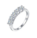Ann white-gold four-stone wedding band with moissanite – rhodium-plated 925 sterling silver