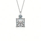 Princess-cut drop necklace with moissanite – 925 sterling silver
