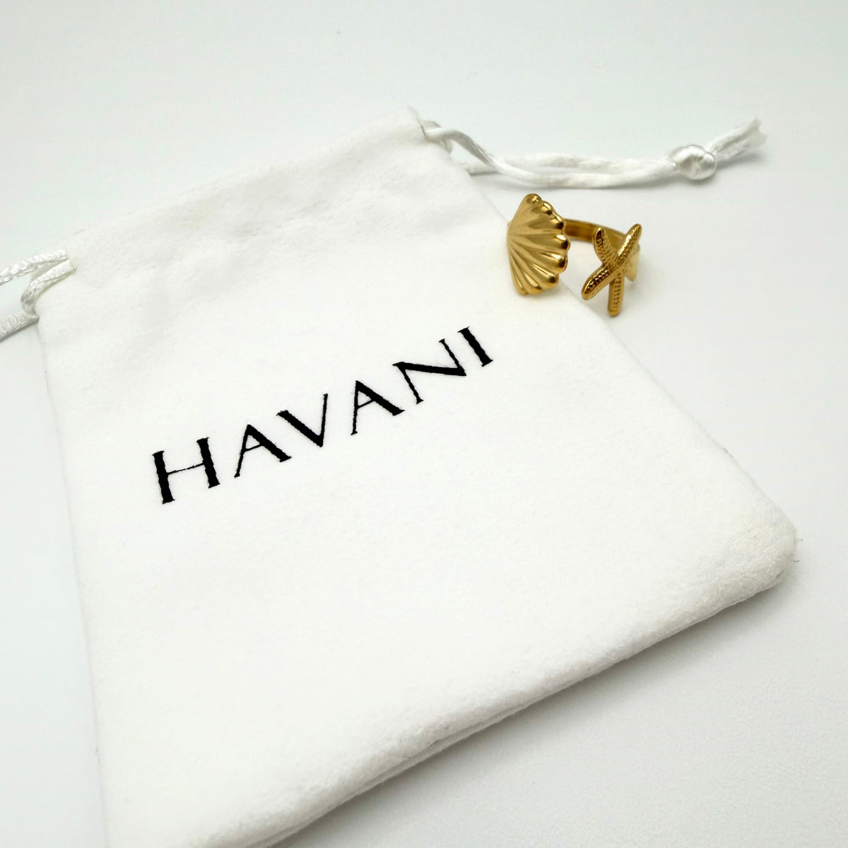 Starfish & Seashell Wrap Ring