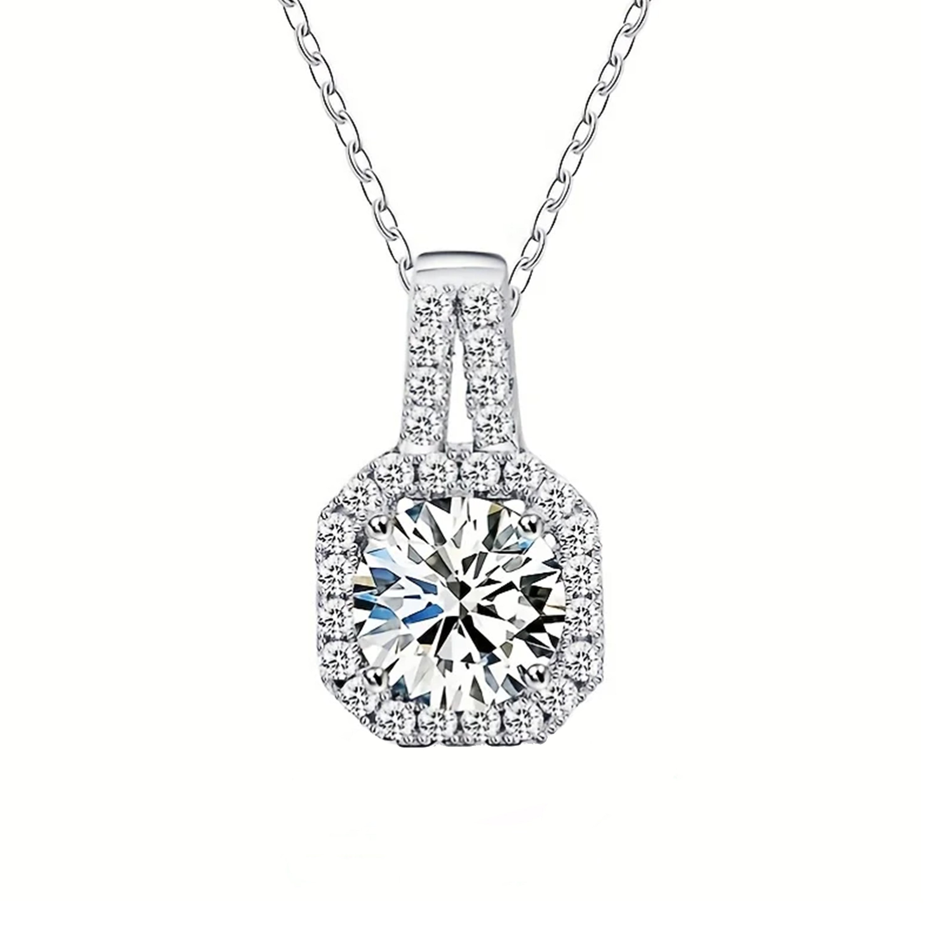 Round Stone Charm Necklace