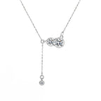 Lumina lariat drop chain necklace with moissanite – 925 sterling silver